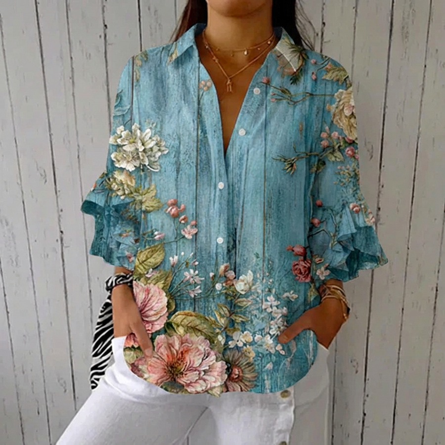 Roselle - Floral Print Vintage Blouse
