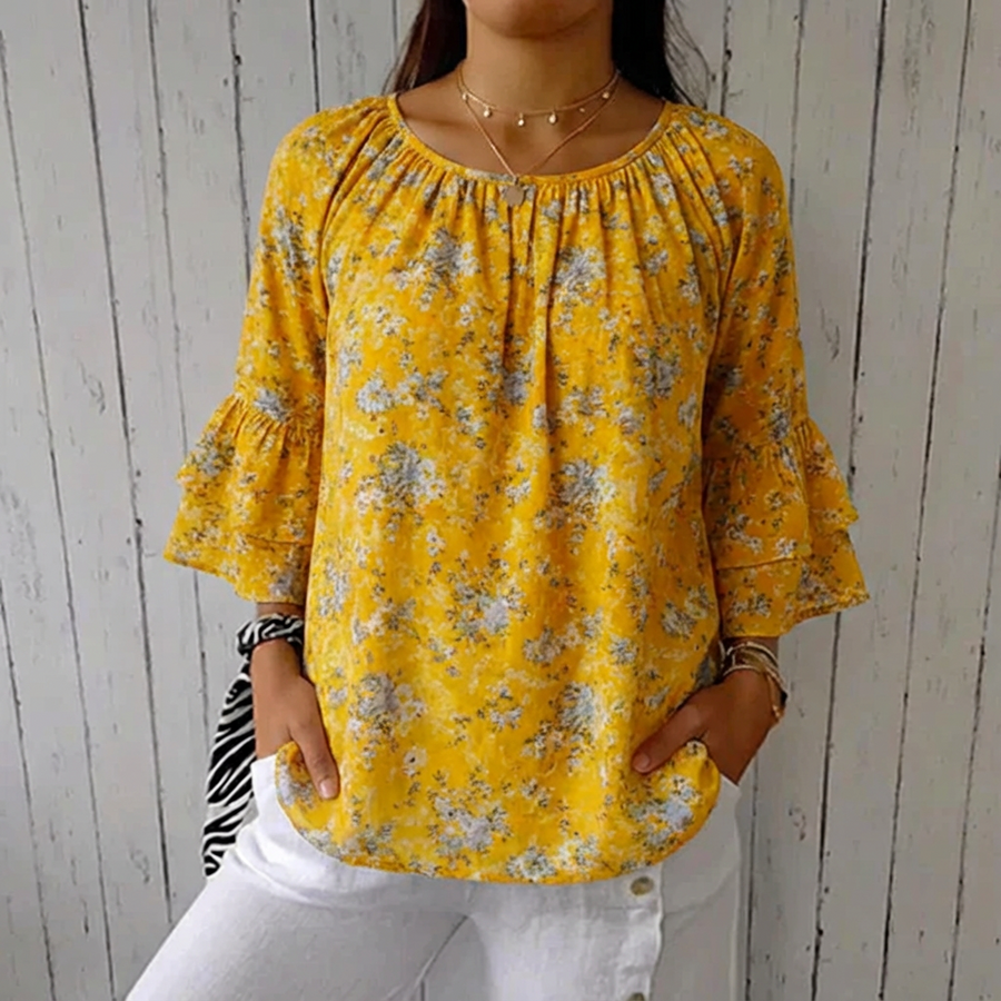 Thea - Vintage Blouse With Floral Pattern