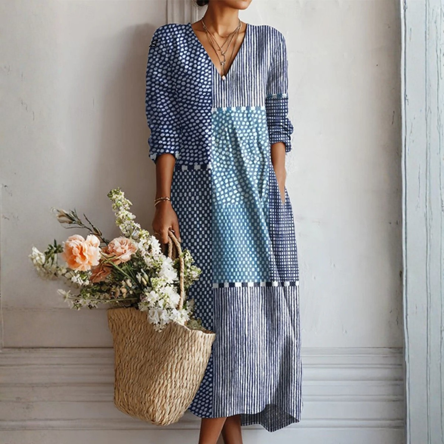 Esra™ | Elegant Floral Dress in Natural Style