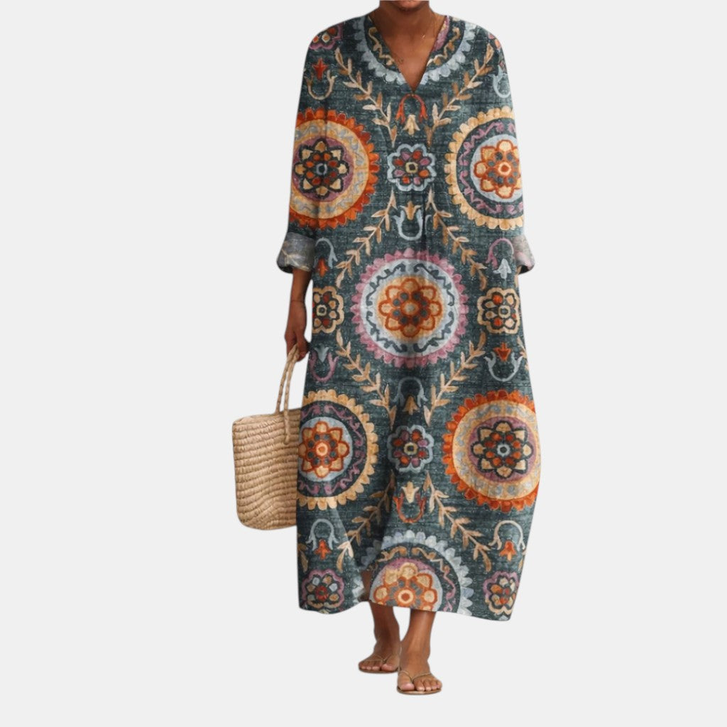 Ella™ | Stylish Geometric Midi Dress