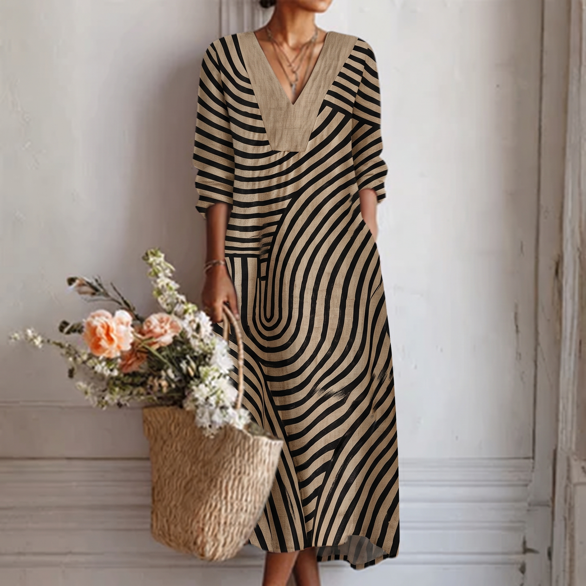 Freja™ | Chic Striped Dress