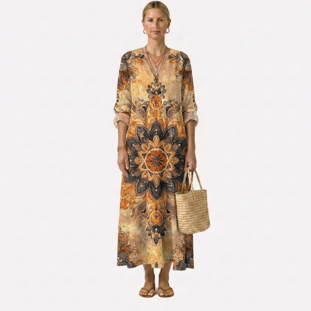 Dora™ | Elegant Floral Dress in Natural Style