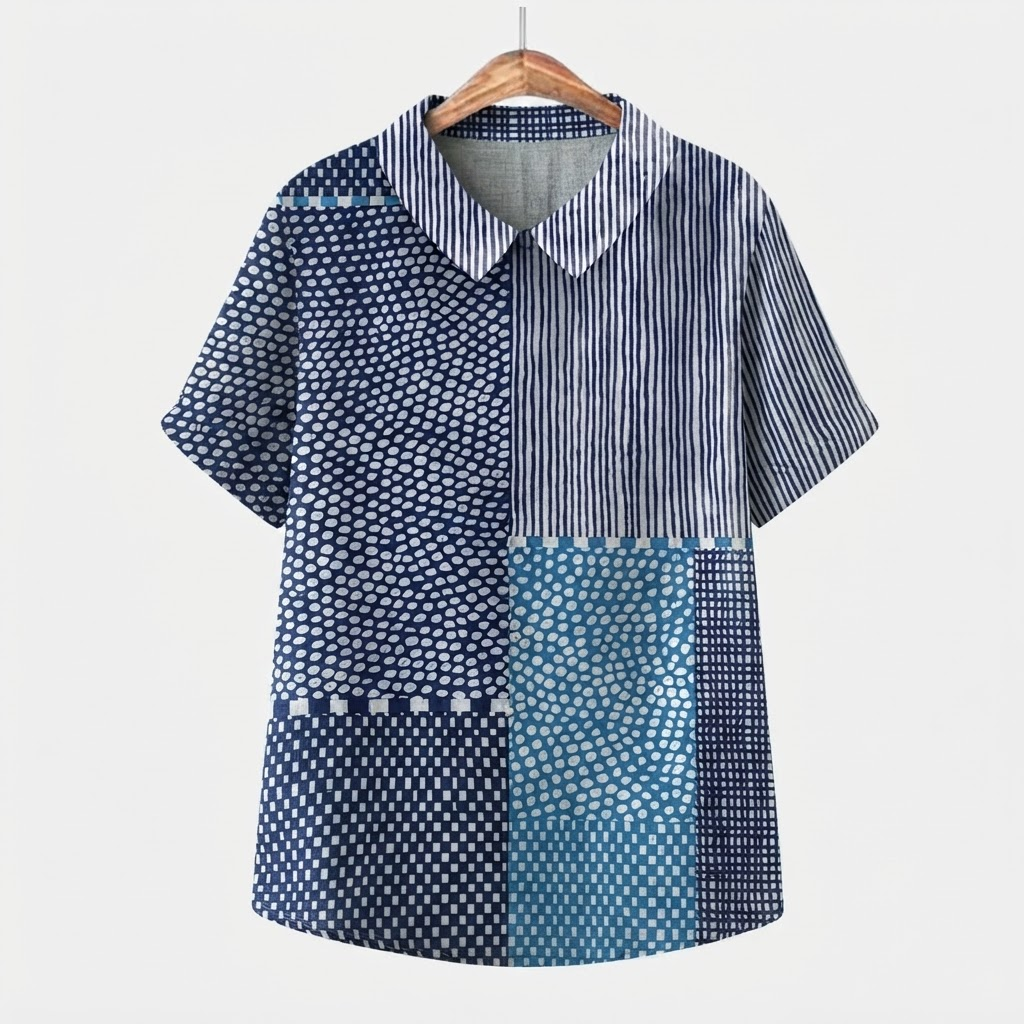 Élise | Geprinte Patchwork Top