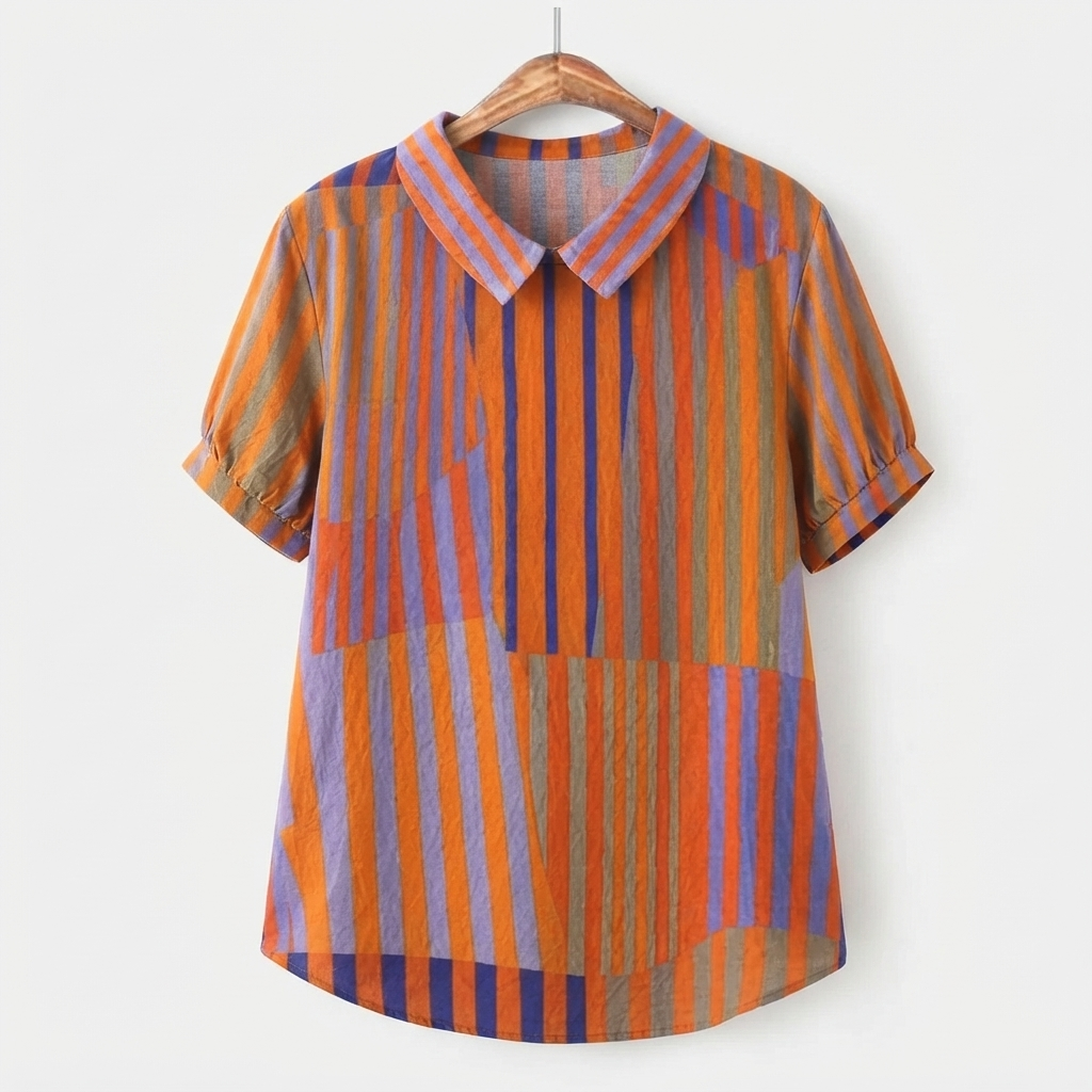 Anaïs | Geometric Striped Blouse