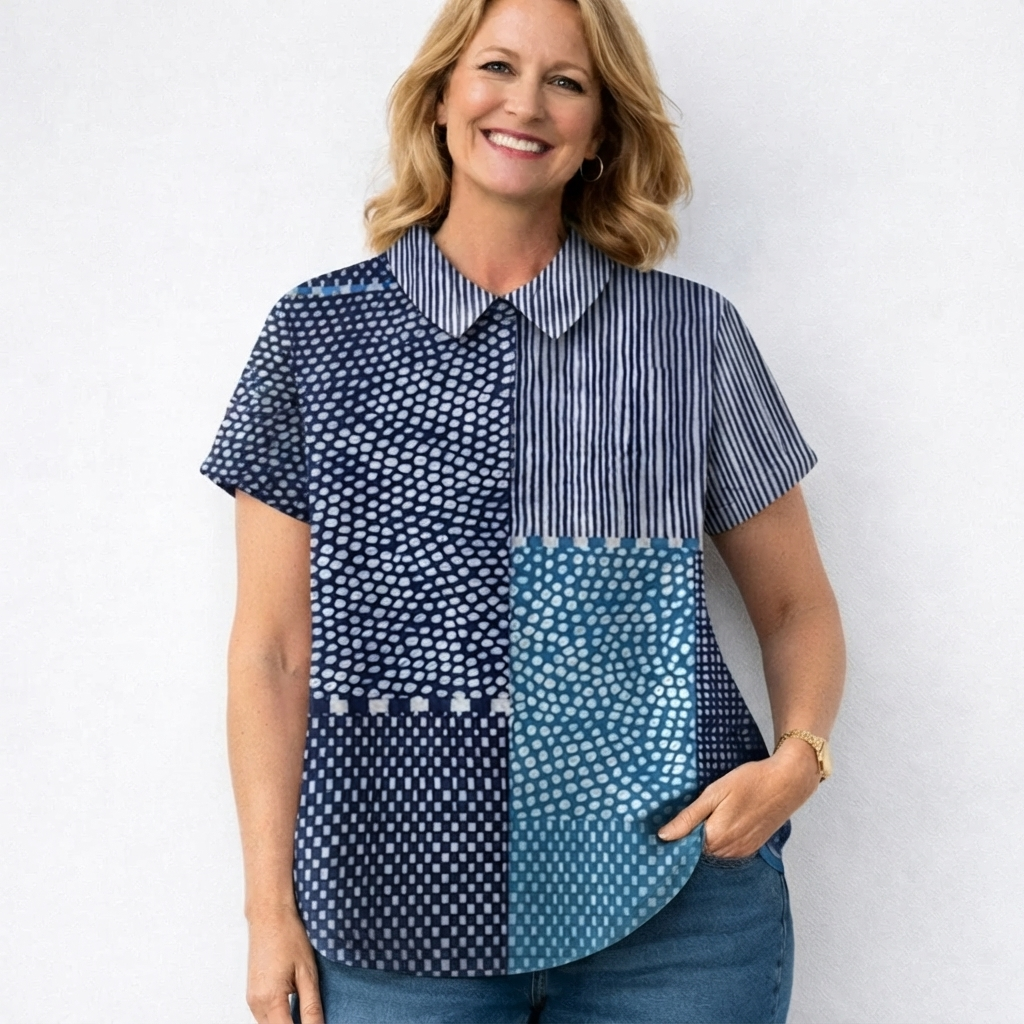 Élise | Geprinte Patchwork Top
