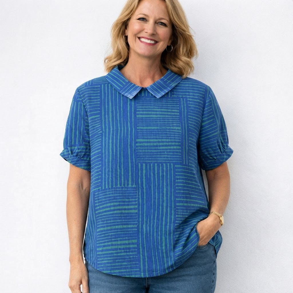 Margaux | Striped Geometric Pattern Shirt