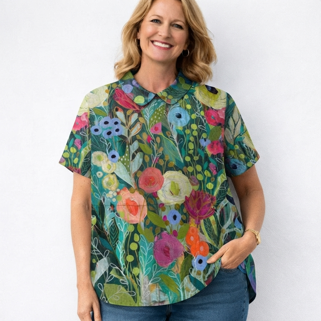 Noémie | Floral Watercolor Blouse