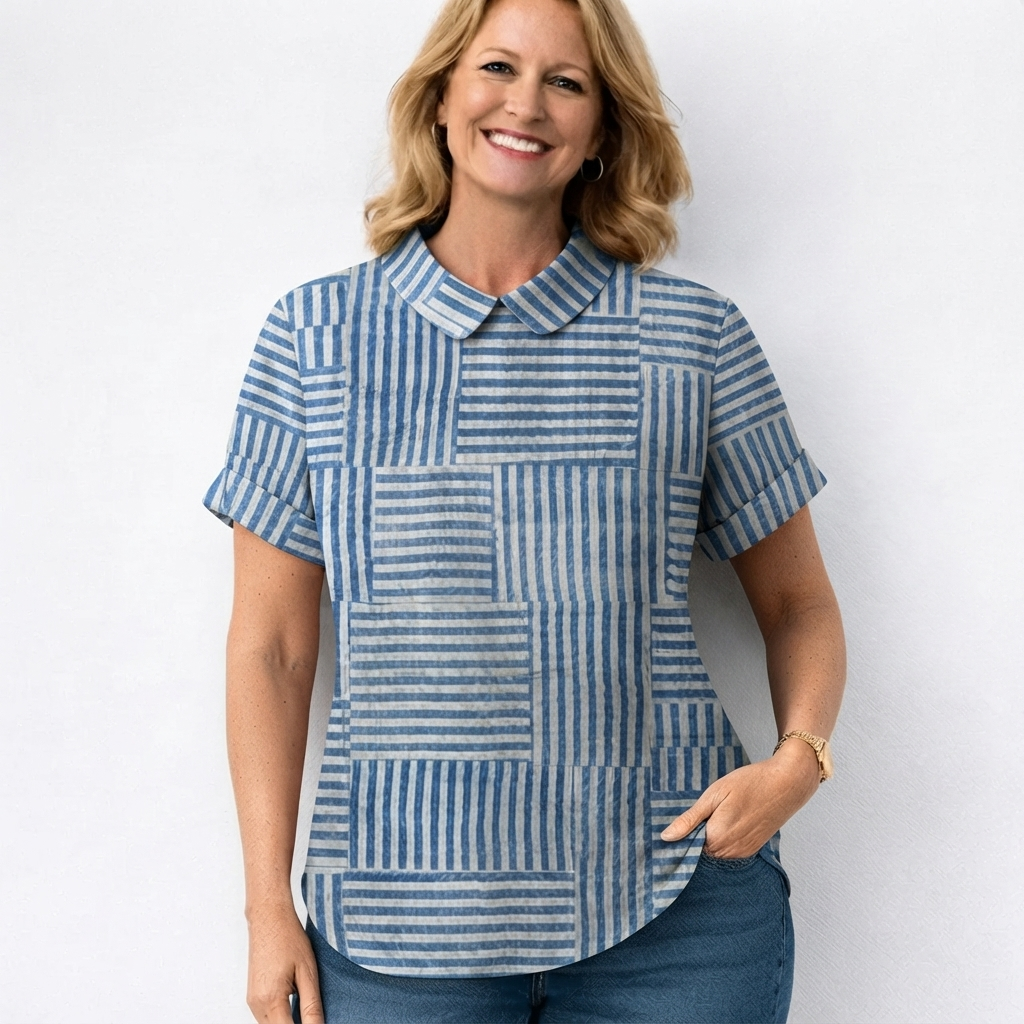 Sophie | Striped Patchwork Blouse
